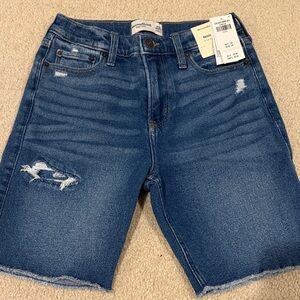 Abercrombie Kids Blue Distressed Jean Shorts
